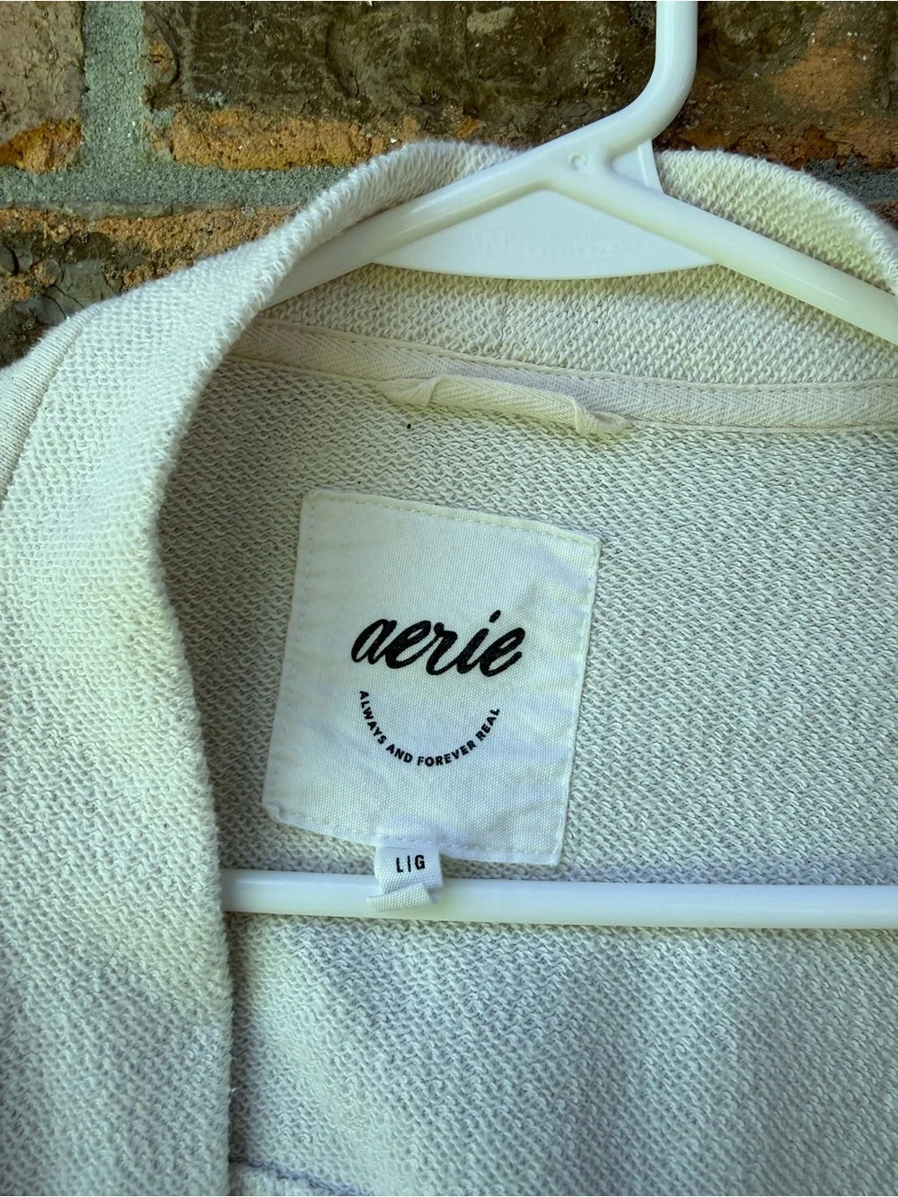 aerie Cream Button-Up Lightweight Cardigan